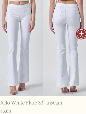Cello White Flare Jeans - Clean High Waist